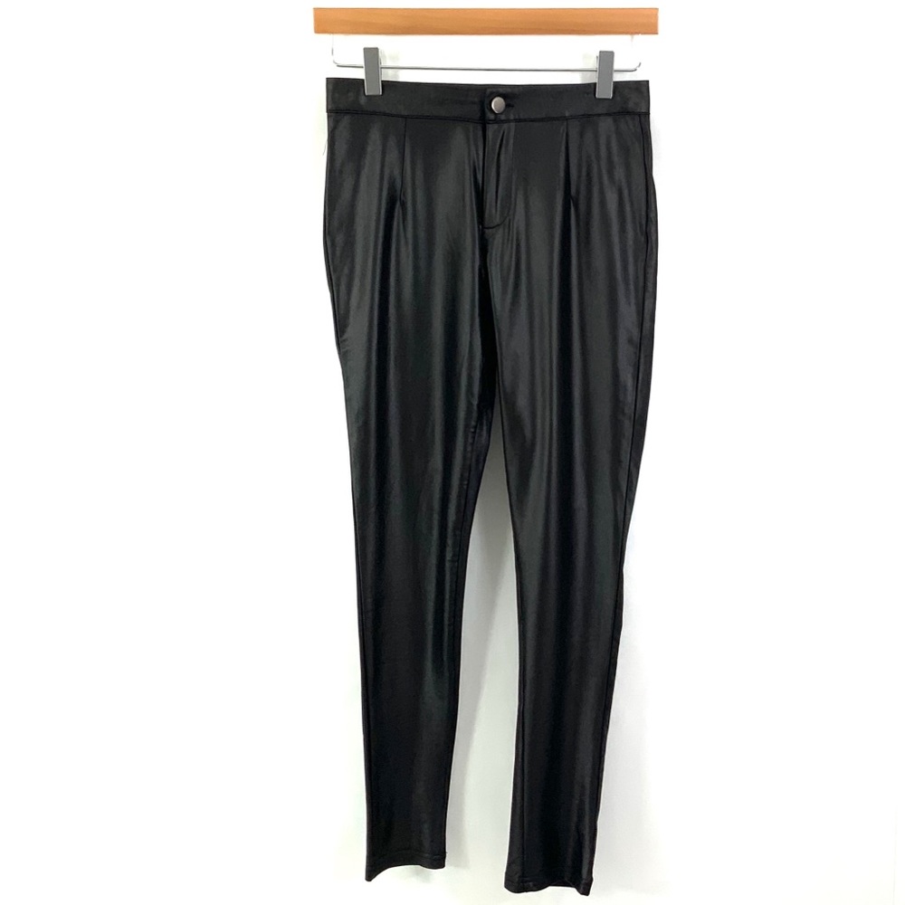 TOBI Skinny Faux Satin-Like Fabric Zip Up Legging Pants G8